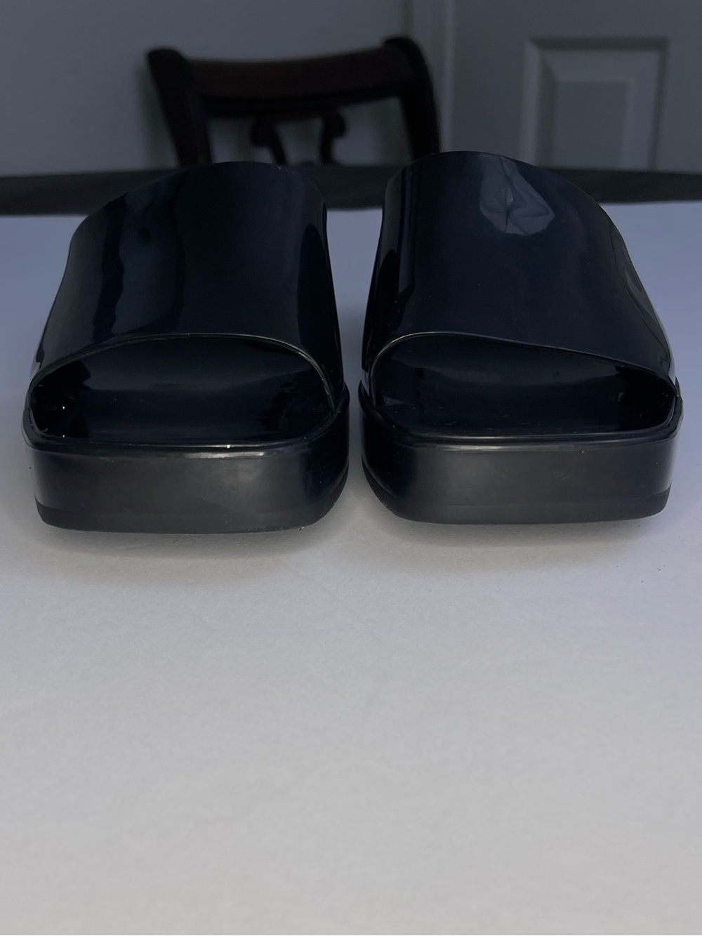 Steve Madden Harlin Sandals 8M Heeled Black Jelly Chunky Heel Y2K Open Toe - Picture 6 of 12